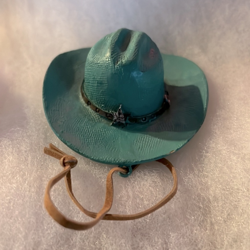 Tractor Supply Teal Cowgirl Cowboy Hat Ornament